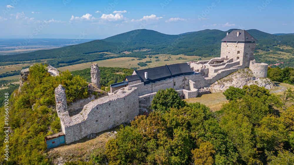 Fototapeta premium Castle of Regec during a sunny day in Hungary