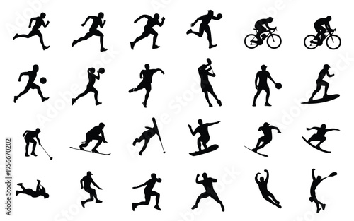 Sequential animation frames of a person performing dynamic jumping actions
