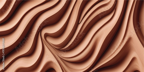 Wood Texture Background Dark Brown Wood Grain Texture with Cream and Gold Swirl Pattern Flowing Waves Luxury Wooden Surface for Wallpaper Interior Design