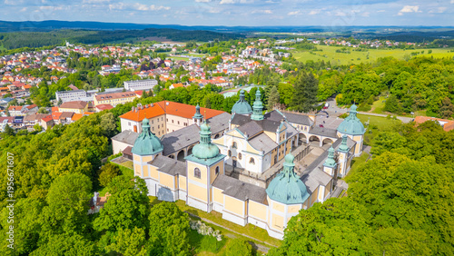 Photos Panorama view of Svata Hora pilgrimage site near Pribram, Czech
