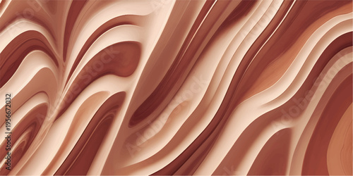 Dark brown wood grain texture background with smooth cream and gold flowing design for luxury wallpaper, interior styling, furniture finishes and premium decorative surfaces