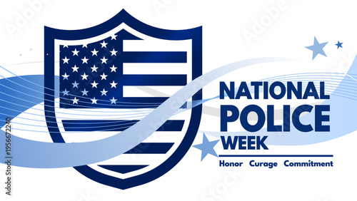 National police week - honor, courage, commitment. banner, vector illustration