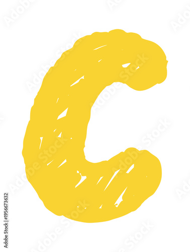 Letter C Chunky Marker Strokes