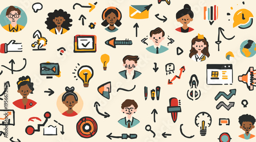 A minimalist, hand-drawn style illustration of a rising chart, perfect for conveying concepts of business growth, success, or positive trends in marke