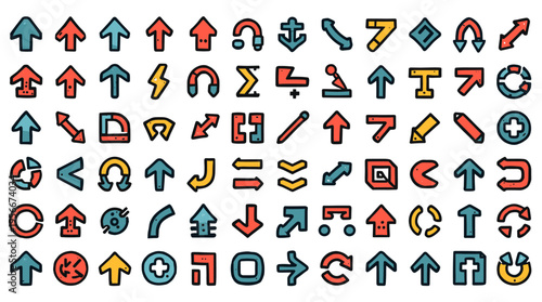 A playful, modern illustration featuring an upward-pointing arrow.  Perfect for concepts like growth, progress, or positive direction in website desig