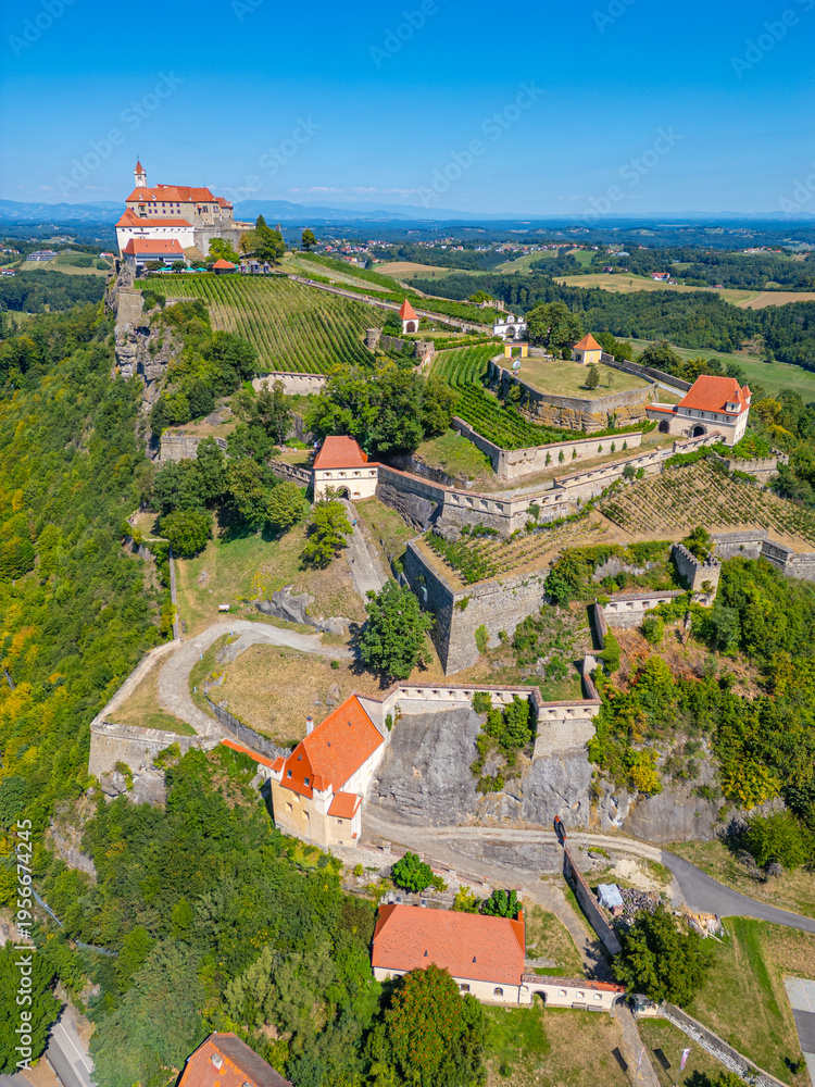 Obraz premium Riegersburg Castle during a sunny day in Austria