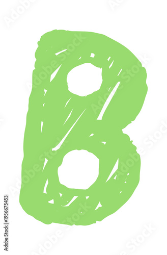 Letter B Rough Marker Strokes