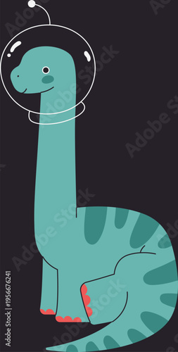 Dinosaur Space Helmet Long Neck