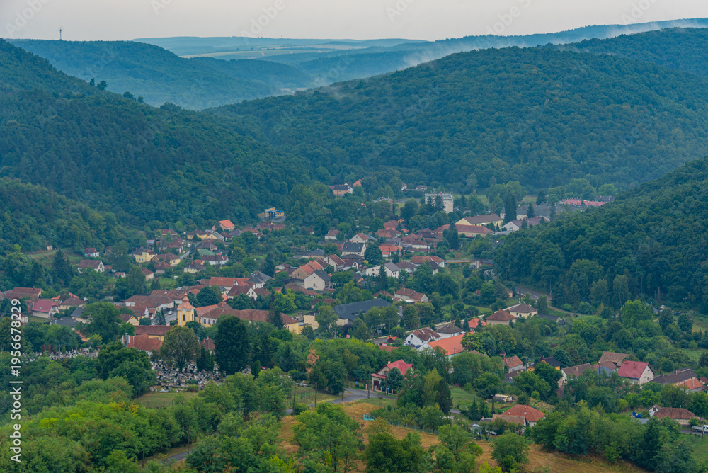 Obraz premium Panorama view of Sirok village in Hungary