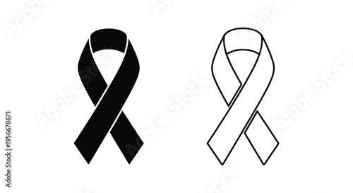 Set of 2 awareness ribbons vector icons