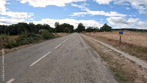 French Way of Saint James - LE-6304 road near Rabanal del Camino, Santa Colomba de Somoza, Maragateria, province of Leon, Castile and Leon, Spain