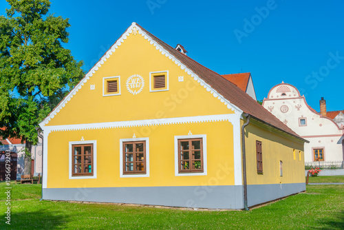 Obraz na plátně Traditional south Bohemian village Holasovice, Czech republic