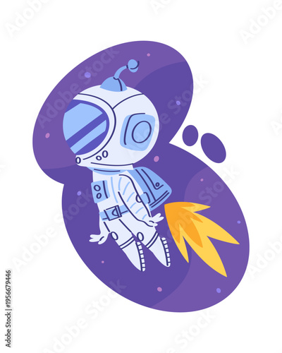 Astronaut Jetpack Drifts Outer Space