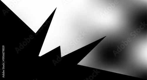 Black and white abstract shape.