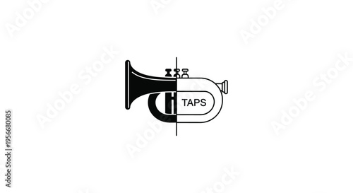 Vector illustration of trumpet tap