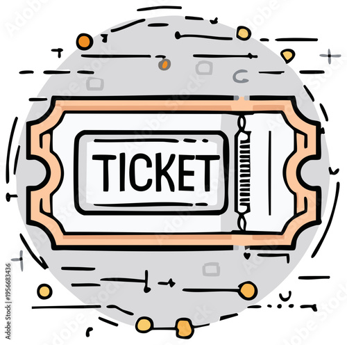 Colorful ticket design, ticket icon, event or activity concept in a vector