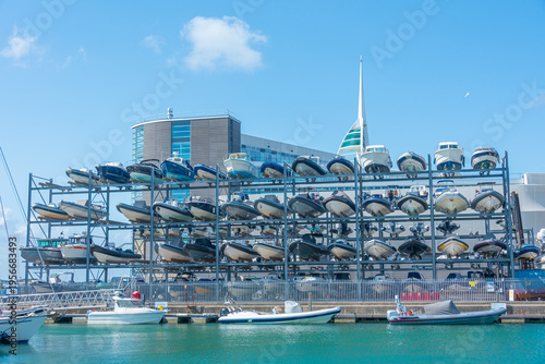 Foto Boat rack in Portsmouth, England