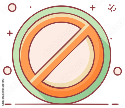 Illustration of a prohibition sign in a retro style