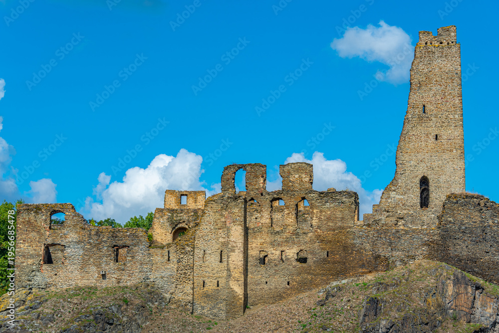 Naklejka premium Summer day at ruins of Okor castle in Czech republic