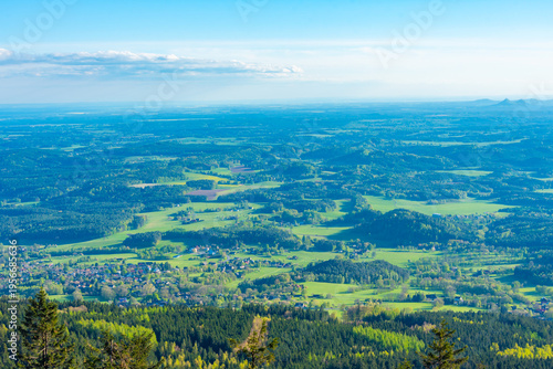 North Bohemian landscape viewed from Jested hill, Czech republic
