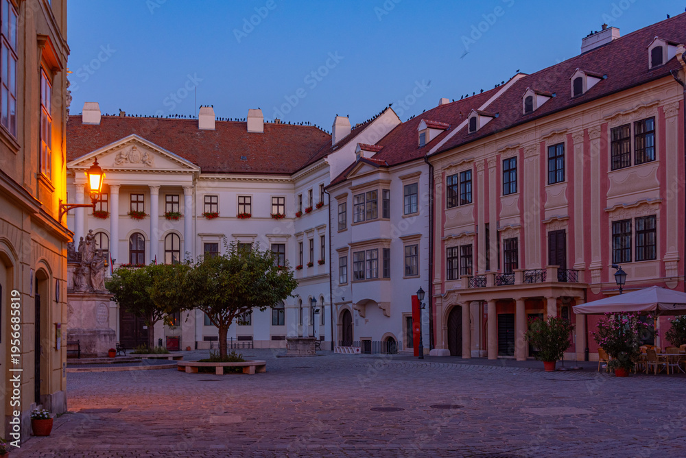 Fototapeta premium Sunrise view of Fo ter in Sopron, Hungary