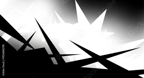 Black and white sharp spikes.