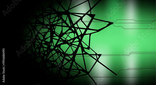 Black lines on green background.