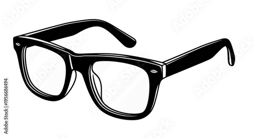 Black Plastic Eyeglasses Side View.