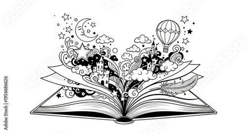 Book with Imagination and Fantasy.