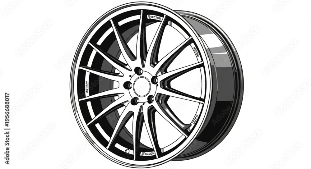 Fototapeta premium Car Wheel Closeup View.