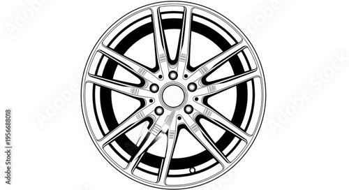 Car Wheel Closeup View.