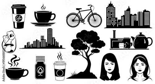 City Life Urban Icons Set.