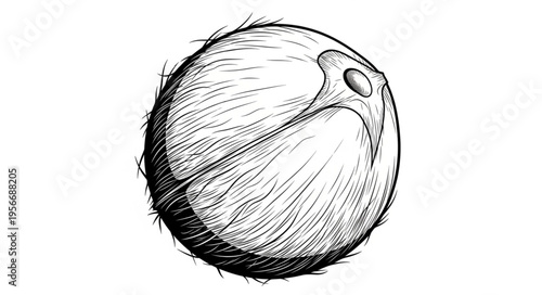 Coconut Shell Closeup View.