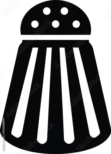 a salt shaker with five perforation dots silhouette vector illustration on transparent background