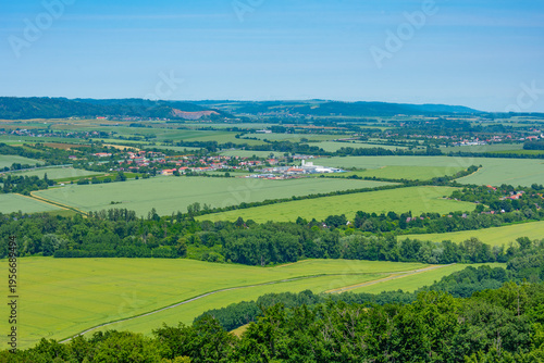 Agricultural landscape near Becva river in Czech republic