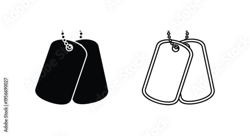 Set of 2 dog tag icons vector