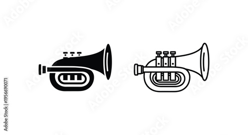 2 Trumpet Icons Vector