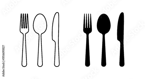 Vector illustration of black silhouette of a vintage camper van