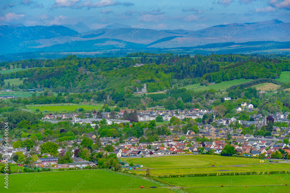 Fototapeta premium Panorama view of Doune town in Scotland