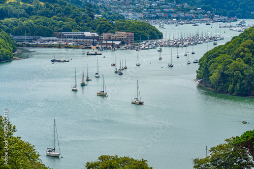 Konstfotografi View of estuary of Dart river in England