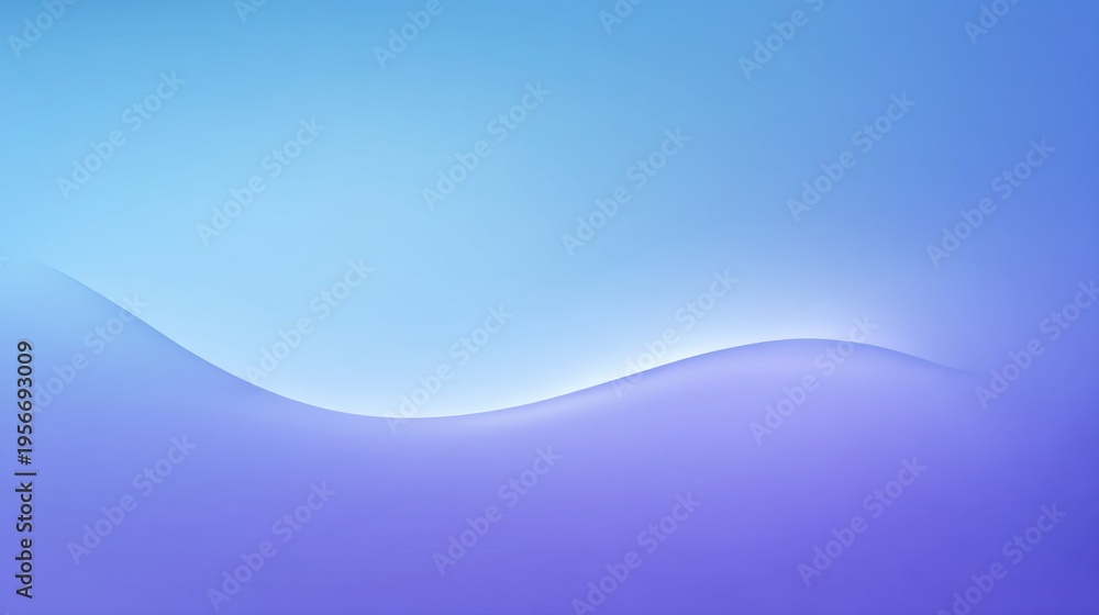 Naklejka premium Soft Gradient Waves in Blue and Purple Tones Creating a Serene and Calm Background for Visual Projects