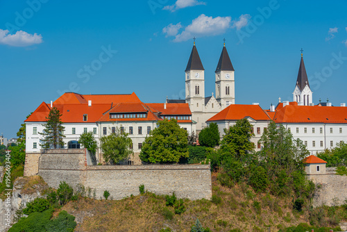 Foto Veszprem castle viewed during a sunny day, Hungary