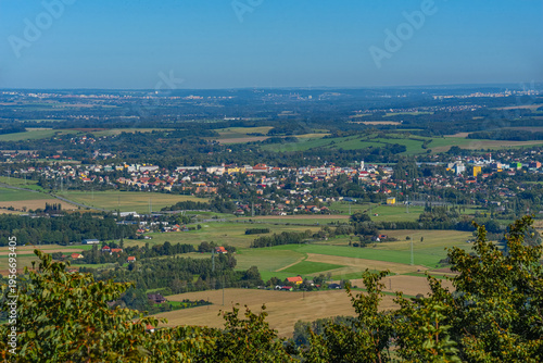 Panorama view of Moravian town Pribor, Czech republic