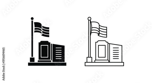 Set of 2 government building icons vector