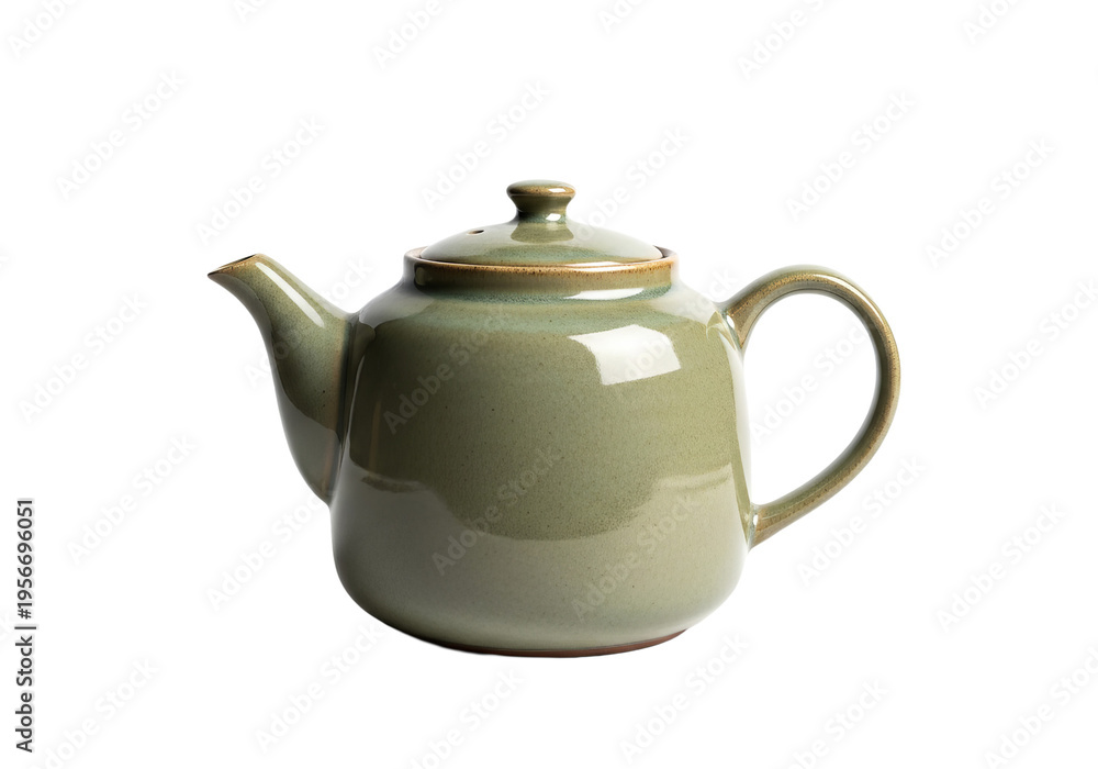 Fototapeta premium Grey Ceramic Teapot Still Life, Soft Natural Light