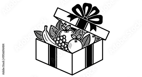 Gift box of fresh fruit.