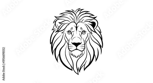 Lion Face Close Up Portrait.