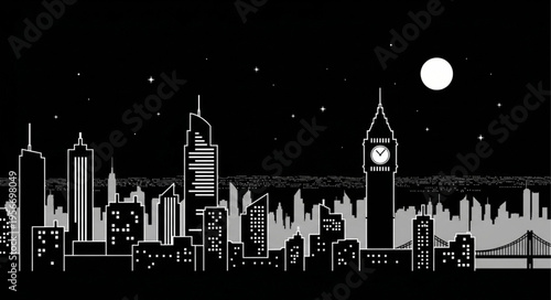 London City Skyline Night View.