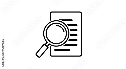 Magnifying glass on document.