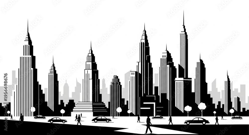 Obraz premium New York City Skyline Illustration.